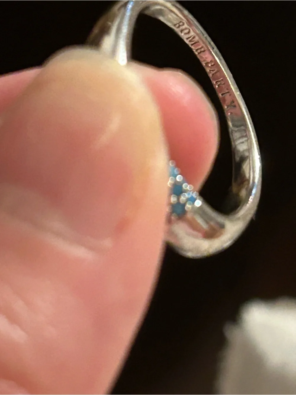 Bomb Party Sterling Silver Blue Pave Band Ring